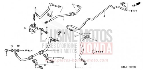 CONDUITES DE FREIN (NT650V2/3/4/5) NT650V4 de 2004